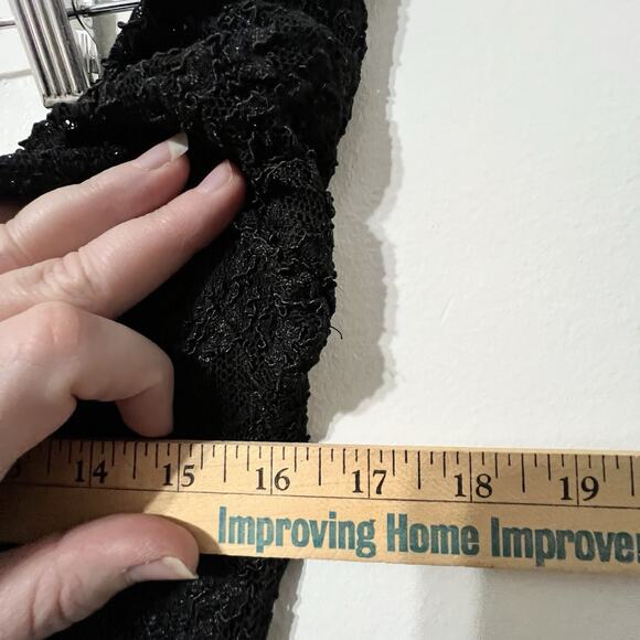 90s Laundry by Shelli Segal Black Lace Short Gothic Whimsigoth Sz 4 Dress Small - Picture 11 of 14